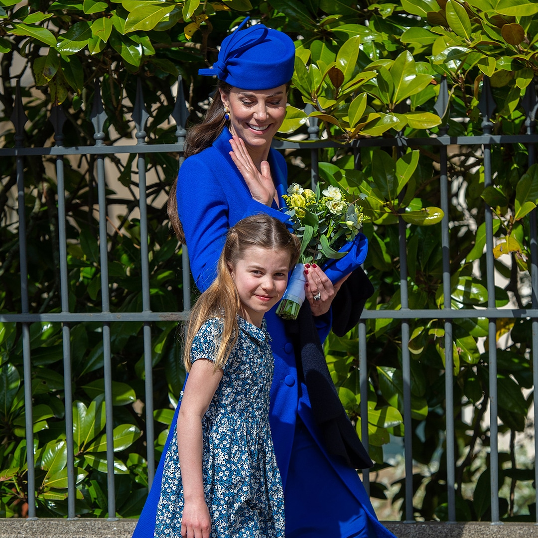 Kate Middleton, Prince William & Their Kids Match for Easter Service