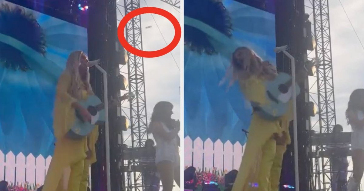 Kelsea Ballerini Hit by Flying Object During Concert