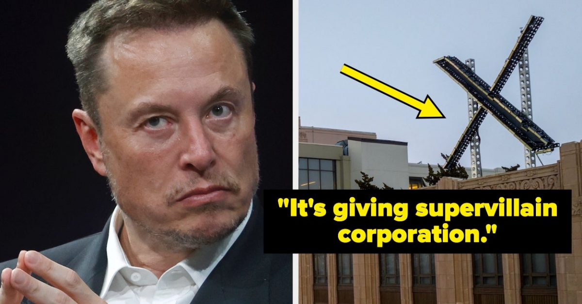 Elon Musk Is Determined To Ruin Twitter, So Here Are The Funniest Reactions To His Strange Logo On Top Of The Twitter HQ