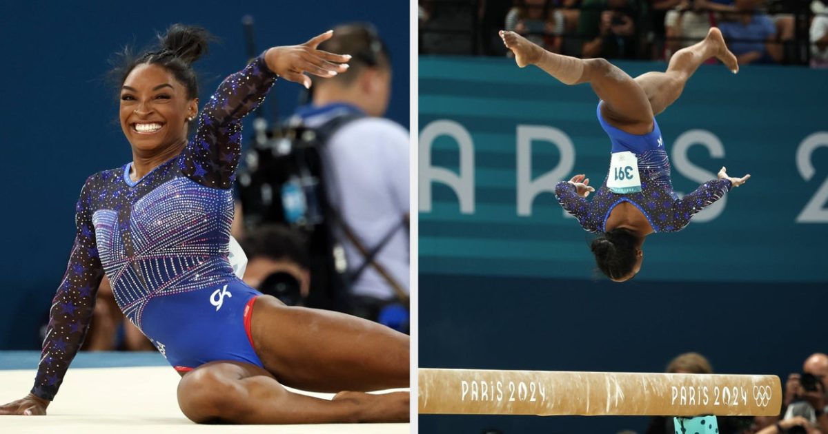 These 19 Photos Of Simone Biles's Gold-Winning All-Around Routine Are Truly Mind-Blowing