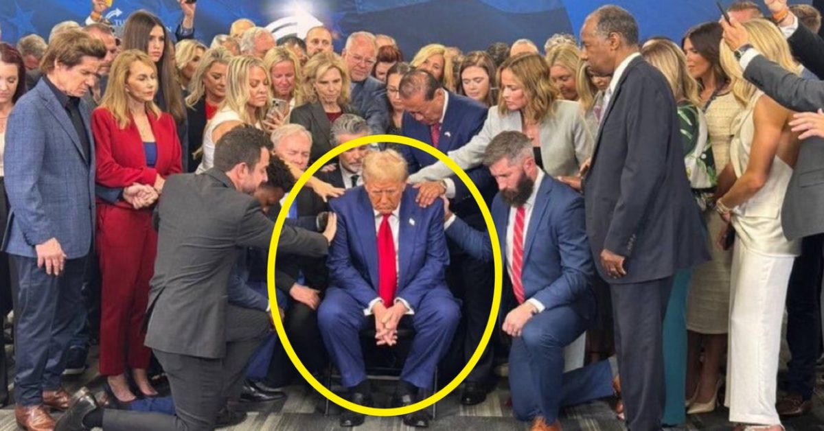 A Picture Of People Praying Over Donald Trump Is Going Viral